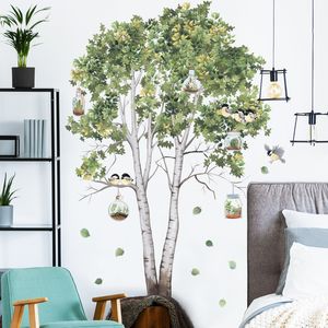 Grandi adesivi murali albero di betulla per soggiorno, camera da letto, decorazione della parete, vinile, decalcomanie rimovibili, divano, TV, sfondo, adesivo decorativo