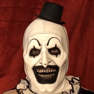 Maschere per feste Joker Maschera in lattice Terrifier Art The Clown Cosplay Horror Casco integrale Copricapo di Halloween 230601