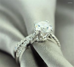 Cluster Rings Stunning Test Positive 1Ct 6.5mm D-Color Moissanite Diamond Ring Platinum 950 Wedding For Her