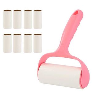 Lint Rollers Brushes Lint Roller with 9 Rolls Refills Sticky Paper Tearable Adhesive Pet Hair Remover Z0601