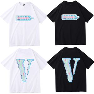 Vlone-T-Shirt für Herren, modisches Herren-T-Shirt mit weißer Schlange, berühmtes Designer-T-Shirt, großes V, hochwertiges Hip-Hop-Männerfrauen-Kurzarm, S-XXL, Herrenmann, einzigartiger Stickdesign-Stil