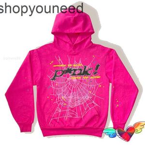 Designer Men's Hoodies Sweatshirts Young Thug Pink Spder Hoodie Men Women High Quality Foam Print Spider Web Graphic Pullovers3ZUO