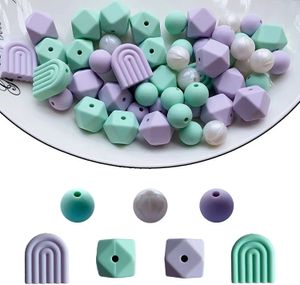 Baby Teethers Toys LOFCA Silicone Beads Baby Teething Food Grade Combination Beads For DIY Rainbow Silicone Beads Baby Chewing Teethers 230601