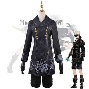 Anime Costumes Game Role 9S Cosplay NieRAutomata YoRHa No9 Type S et Cosplay Come Handsome Uniform Halloween Party Cos Z0602