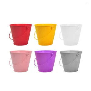 Gift Wrap Mini Metal Bucket Tin Pail Candy Favor Buckets Boxes Party Succulent Box Ice French Pot Pails Fries Flower Colored Wedding Pots