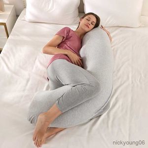 Maternity Pillows Solid Color Single Side Pregnant Woman Pillow Sleeping Belly Support Long Throw