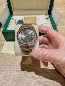 Mechanical Mens Nowy pasek Luksusowy na rękawo na rękę 41 126334 41 mm Wimbledon Dial Box and Papers Ruch 904L Automatyczna bransoletka Wodoodporna męskie zegarki x