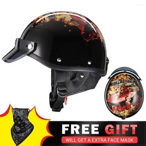 Motosiklet Kaskları BSDDP Kask Moto Erkek Kadınlar Yarım Vintage Retro Açık Yüz Casco Motosiklet Yarış Binicilik