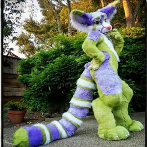 Fox Mascot Costume Animal Fursuit Husky Long Fur melhor qualidade.