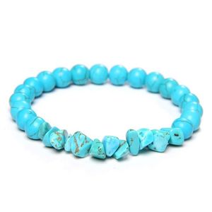 Beaded Natural Stone Round Gravel Shape Bead Bracelet Lapis Lazi Solid Color Jewelry For Women Men Creative Gift Drop Delivery Bracel Dhw6K