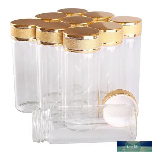 24 peças 40ml 30*80mm frascos de vidro com tampas foscas douradas vidro transparente frasco de perfume frascos de especiarias frascos de especiarias moda
