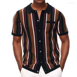 Camicie casual da uomo 2023 Party Luxury For Men Social Summer Short Slim Tops Risvolto Button Tee 5XL Fashion Camicetta Abbigliamento maschile firmato