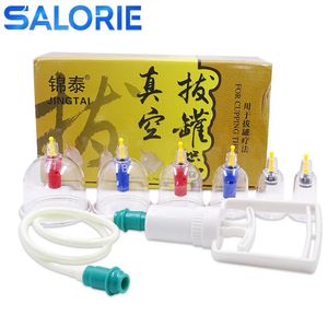 Massageador médico chinês conjunto de ventosa de silicone vácuo hijama copo massageador rosto corpo volta pé emagrecimento relaxante massagem aparelhos