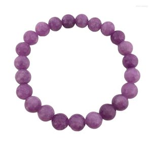Braccialetto di perline di pietra viola Strand King elastico 8 mm quarzo di cristallo curativo per giovane donna