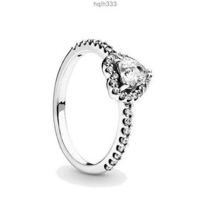 Novo anel feminino Cz coração anéis de diamante jóias femininas para Pandora 925 prata esterlina anel de casamento conjunto com caixa original b1iy