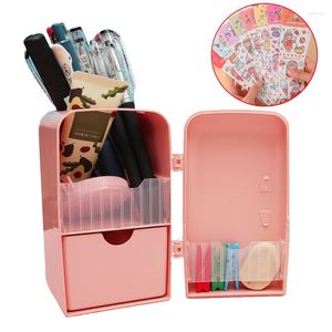 Large Capacity Cute Pen Holder Desk Accessories Pencil Storage Box Desktop Organizer School Office Kawaii Stationery Stand Case