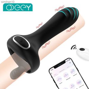 Vibrador sem fio para casal Massagem de próstata Anel masculino Atraso ejaculação Penis Anel G Ponto G Estimulador de clitóris Brinquedos sexuais adultos L230518