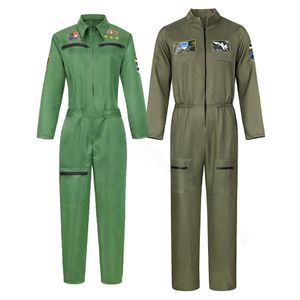 Cosplay Uniforme Piloto Roupas Verdes do Exército Adulto Role Playing Uniforme Militar Feminino Fighter Pilot Clothing Plus Size 230601