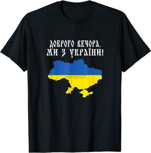 Camisetas Masculinas Good Evening Guten Abend Wir Sind Aus Ukraine Camisetas Masculinas 100% Algodão Camisetas Casuais Soltas Tamanho Superior S-3XL J230602