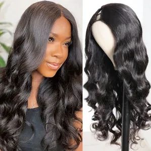 V Part Wig Human Hair No Leave Out Body Wave Human Hair Wigs For Women Thin Part Natural Human 180% Density Cheap Wig