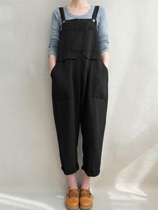 Designer Sweatpants Rompers Women's Fashion Baggy Loose Linen Overalls Jumpsuit Jumpsuits For Women Pants Women Woman Strap ärmlösa Jumpsuits Casual Solid