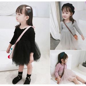 Mädchenkleider Kinder Langarm Mesh für Mädchen elegante Party Geburtstag Tutu koreanischer Stil Kinder Kleidung DT618