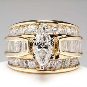 حلقات الفرقة 18K خاتم ذهبي متعدد للنساء طبيعية 1 الماس مع مجوهرات الماس أنيلوس دي بيزوتيريا أنيلوس موجر حلقات الحلقات الحجراء J230602