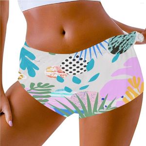 Kvinnors shorts kvinnors tropiska vind lämnar tecknad tryck stor storlek byxor sommar