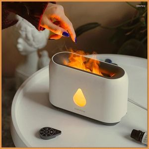 Smart Home Control 2023 Flame Air Humidifier Essential Oil Diffuser Aroma Ultrasonic Mist Maker Humidificador Christmas Gift