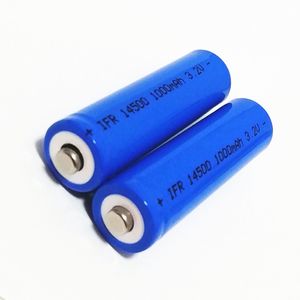 IFR 14500 1000mAh 3.2V uppladdningsbar spetsig litiumbatteriets musbatteri för elektriska förstärkare / fashlight synbatteri