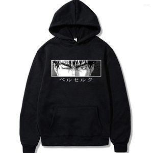 Męskie bluzy bluzy berserk wnętrza anime z kapturem manga pullover graficzny nadruk oka z kapturem fajne bluzy uliczne topy unisex