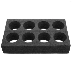 Cups Saucers Disposable Takeout Cup Holders: 8- Hole Carrier Delivery Holder Beverage Take Out Fixing Tray For Cold Drinks Black