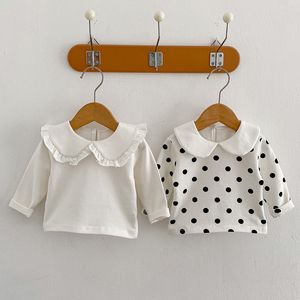 Tshirts秋の春の幼児女の子服幼児の女の子Tシャツコットン長袖ドット印刷230601生まれ