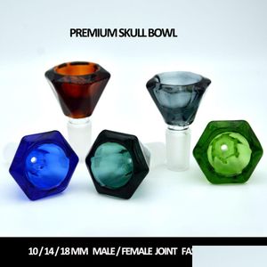 Sigara Boruları Cam Bong Elmas Kase Parçası Slayt Aksesuarları 10mm 14mm 18mm Erkek Pembe Renkli Tütün Damla Teslimat Ev Gar Dhdy9