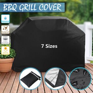 BBQ Tools Accessories Waterproof BBQ Cover Anti-Dust Outdoor Heavy Duty Charbroil Grill Cover Rain Protective Barbecue Cover 7 Sizes Black BBQ Cover 230601