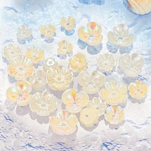 Nail Art Decorations 20pcs Shell Flower Five-Petal Jewelry Alloy Luxury Charms 3D Aurora Accessories For DIY Manicure Design #