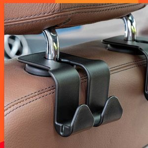 New Universal Car Hooks Double-Head Rear Seat Headrest Hanging Holder Car Interior Organizer Handbag Hanger Storage Hook Accessories