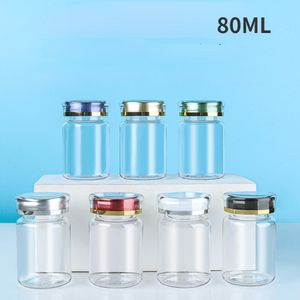 Flaschen Haustier 80 ml transparente Plastikgläser für Gewürze kleine Flaschenkapsel Medizin Reisen leerer kosmetischer Behälter 10pcs