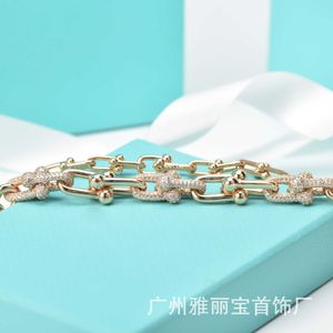 Designer's Seiko Edition Brand Diamond U-shaped Necklace for Women Steel Print Micro Ins Fashion Temperament Gradual Horseshoe Collar Chain NRT5