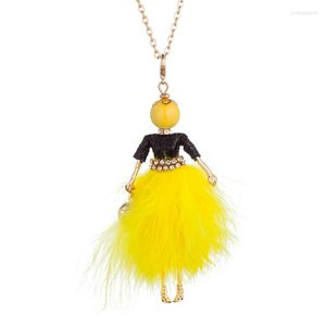 Pendant Necklaces Christmas Gifts Doll Necklace Lovely Dress & Pendants Maxi Collares Women Winter Fur Long Neckla