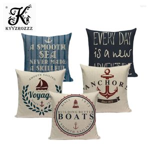 Poduszka kotwica statek rzucaj pościel kemping El Office Home Ocean Decor Tkanina do meblowych poduszek