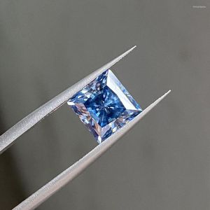 Pedras Preciosas Soltas Meisidian 8x8mm 3 quilates Corte Radiante Safira Azul Moissanita Diamante Pedra Preciosa