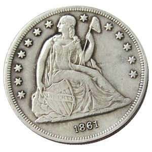 Copia della moneta placcata argento del dollaro Liberty seduto del 1861 degli Stati Uniti