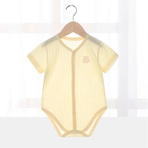 Rompers Born Baby Bodysuits for Boy Girl Summer Thin Forwear Niewejściowy krótki rękaw Dzieci Kids Sumpsuits Ubrania dla dzieci 230601