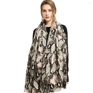 Sciarpe CHENKIO Sciarpa con motivo pitone Cashmere Feel Warm Winter Neck Wraps Pashmina Scialli grandi per e scialle