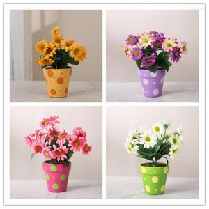 Decorative Flowers Pastoral Simulation Of Daisy Web Celebrity Artificial Potted Living Room Home Decoration Items Shooting Props