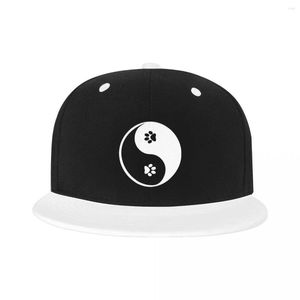 Ball Caps Punk Unisex Yin Yang Paws Baseball Cap Adult Animal Adjustable Hip Hop Hat Men Women Sports