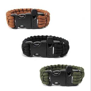 Outdoor-Survival-Armbänder, Wandern, Paracord-Schnur, Armbänder, Notfall-Seilausrüstung, Pfeife, lebensrettendes Rettungsarmband für den Außenbereich