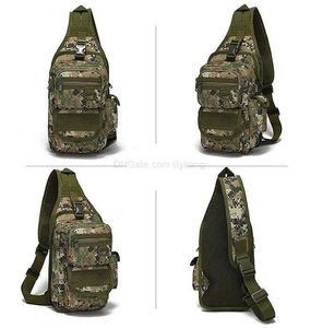 Taktische Umhängetasche, Outdoor-Tarnung, Brusttasche, wasserdichter Schulterrucksack für Trekking, Camping, Wandern, Tagesrucksack, Militärsport, Umhängetaschen