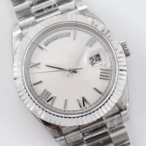 Med originallåda Luxury Mens Watch Datejust President 41mm Day Date Automatisk mekanisk rörelse Mänklockor Romerska Dial Rostless Steel Strap Sports